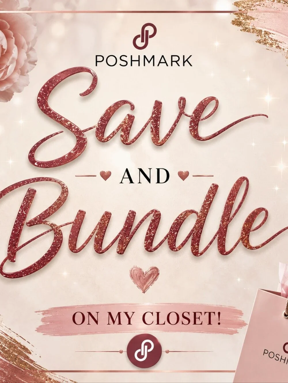 Pink Rose Gold 'Save and Bundle' In My Poshmark Closet